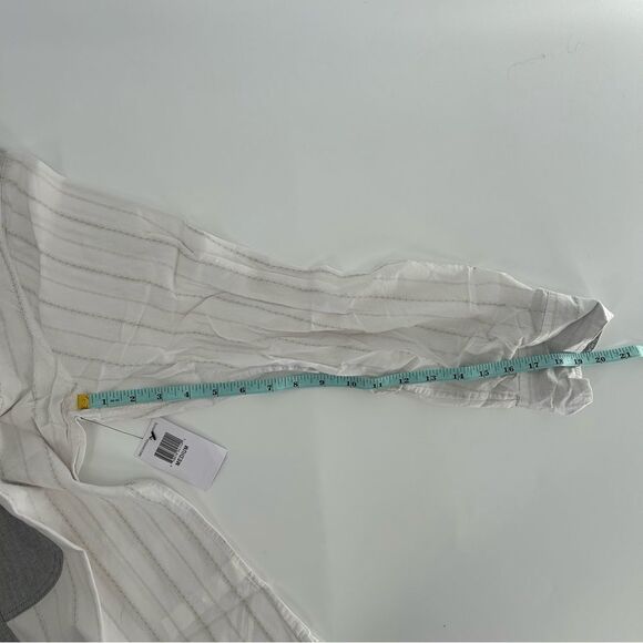 Third and Army Deadstock Collared White Striped Grey Shirt NWT Medium - Picture 8 of 8